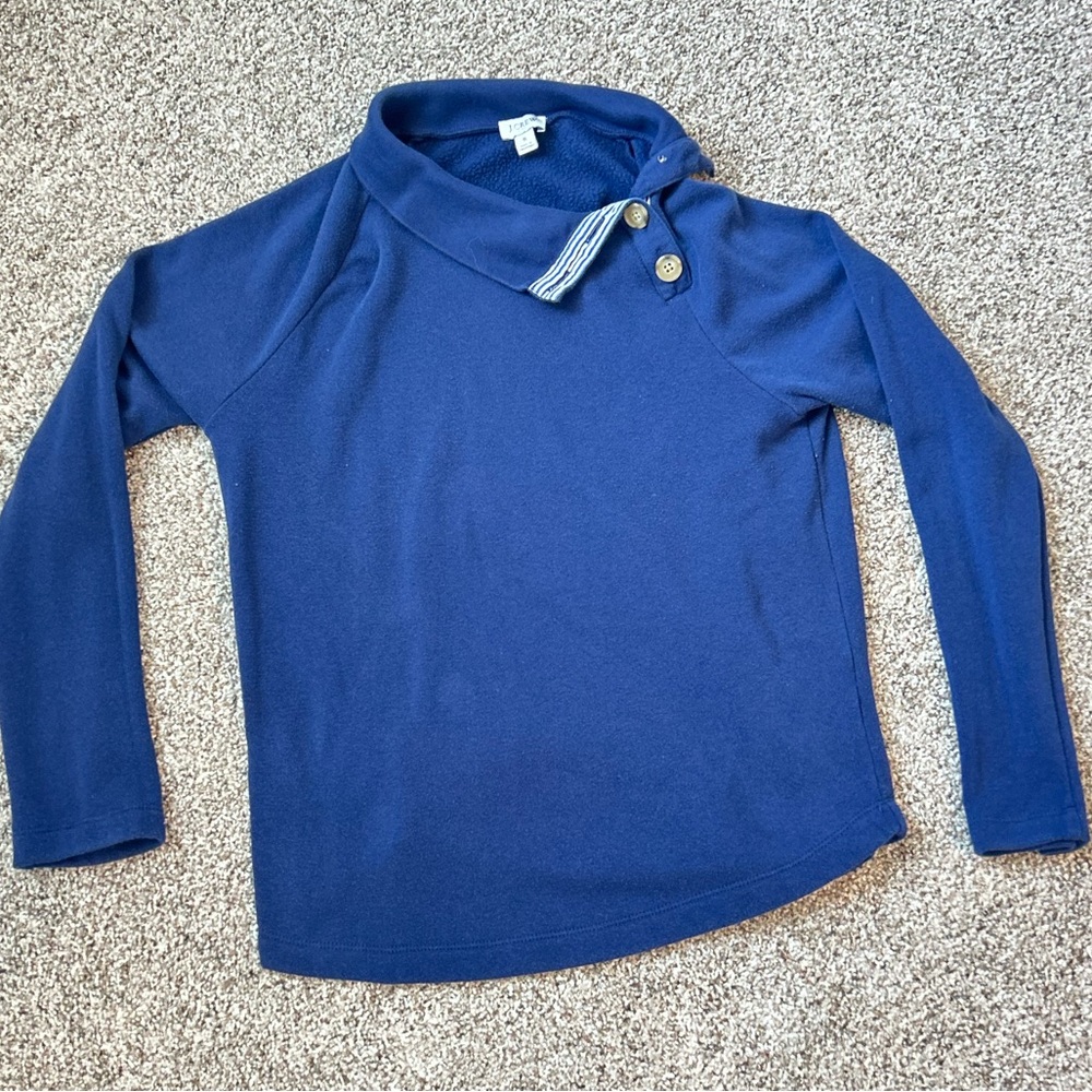 J. Crew Navy Blue Women's sweatshirt with Button Accents